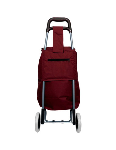 Wózek torba na kólkach na zakupy ze stelażem 31l czerwono biały