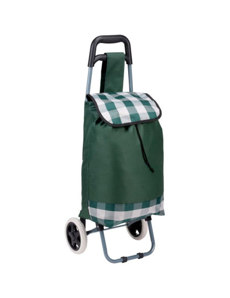 Wózek torba na kólkach na zakupy ze stelażem 31l zielono biały