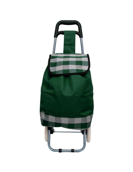 Wózek torba na kólkach na zakupy ze stelażem 31l zielono biały