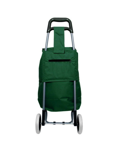 Wózek torba na kólkach na zakupy ze stelażem 31l zielono biały