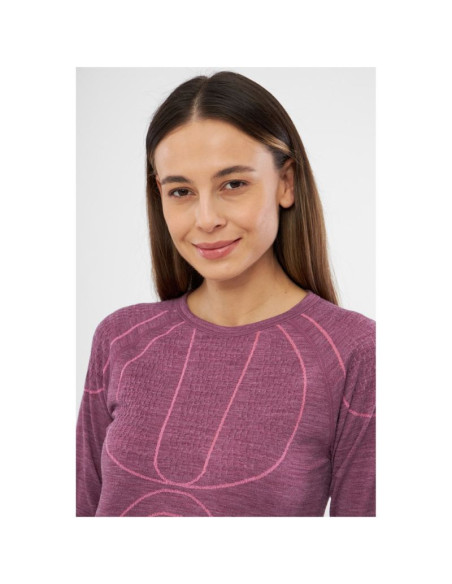 Bielizna damska viking lana pro longsleeve merino roz. s różowa