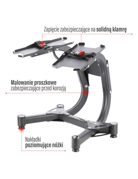 Stojak na sztangielki regulowane hms premium str10 pro