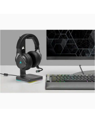 Corsair virtuoso rgb wireless xt zestaw słuchawkowy przewodowy i bezprzewodowy opaska na głowę bluetooth czarny