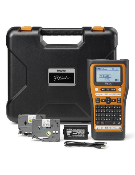 Brother pt-e560btvp drukarka etykiet termotransferowy 180 x 180 dpi 20 mm/s przewodowy i bezprzewodowy hse/tze bluetooth qwertz