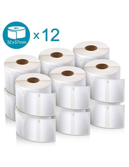 Etykiety dymo do różnych zastosowań 57x32mm białe 2093095 12 rulonów