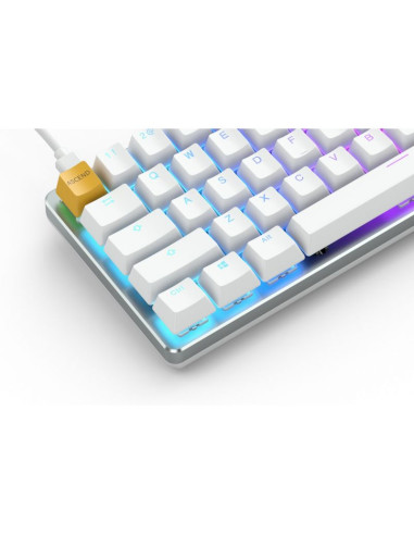 Glorious pc gaming race gmmk klawiatura usb qwerty amerykański międzynarodowy srebrny, biały