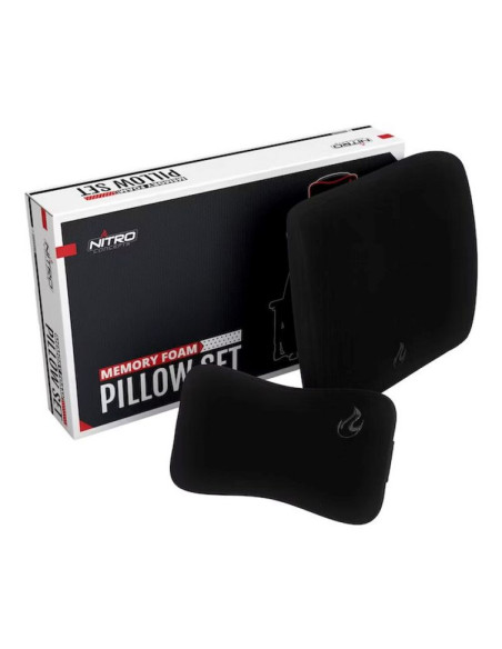 Nitro concepts memory foam pillow set black/black - zestaw poduszek z pianki