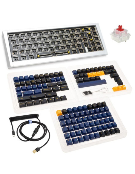 Ducky outlaw 65 klawiatura uniwersalne usb us english srebrny