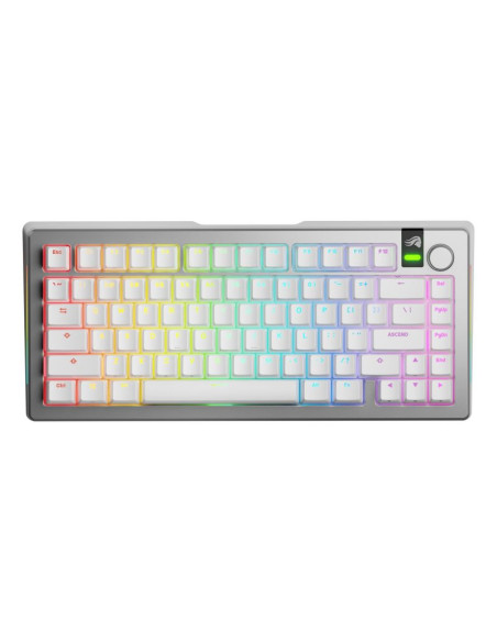 Glorious gaming gmmk 3 pro 75% prebuilt klawiatura usb + rf wireless + bluetooth qwerty us english srebrny