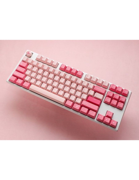 Ducky one 3 tkl gossamer pink klawiatura gaming usb us english różowy, biały