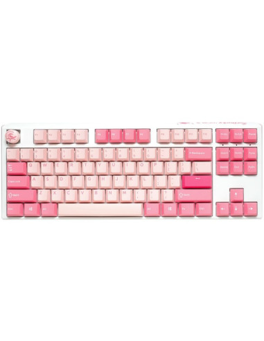 Ducky one 3 tkl gossamer pink klawiatura gaming usb us english różowy, biały