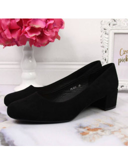 Czółenka na klocku zamszowe sergio leone w 2