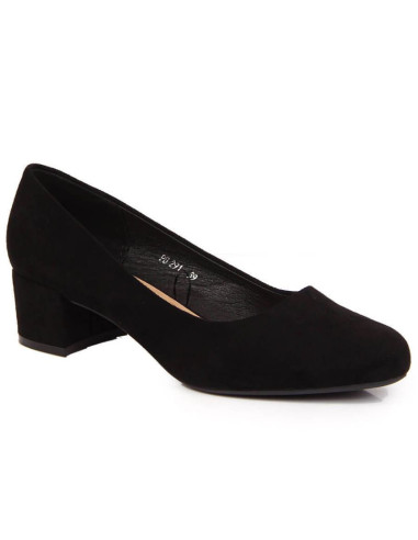 Czółenka na klocku zamszowe sergio leone w