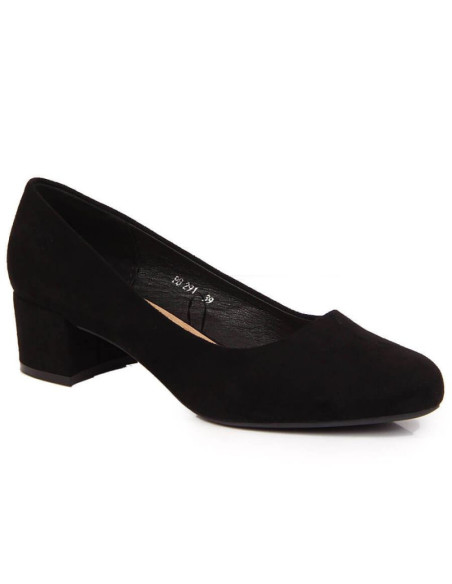 Czółenka na klocku zamszowe sergio leone w