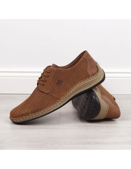 Półbuty skórzane ażurowe rieker m rkr528