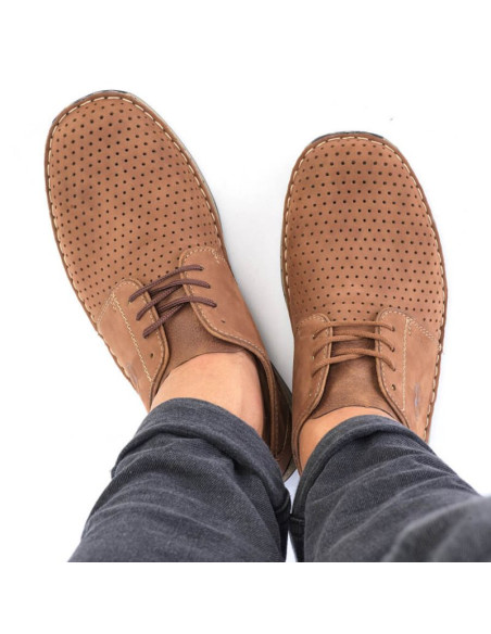 Półbuty skórzane ażurowe rieker m rkr528