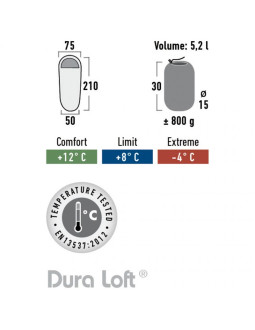 Śpiwór high peak lite pak 800 (210x75x50cm) l-zip 26024 2