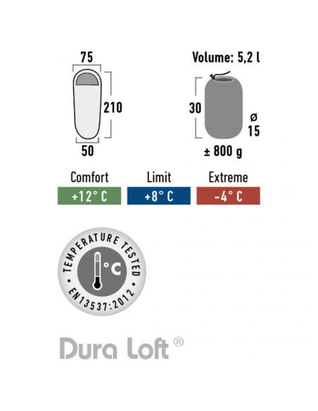 Śpiwór high peak lite pak 800 (210x75x50cm) l-zip 26024