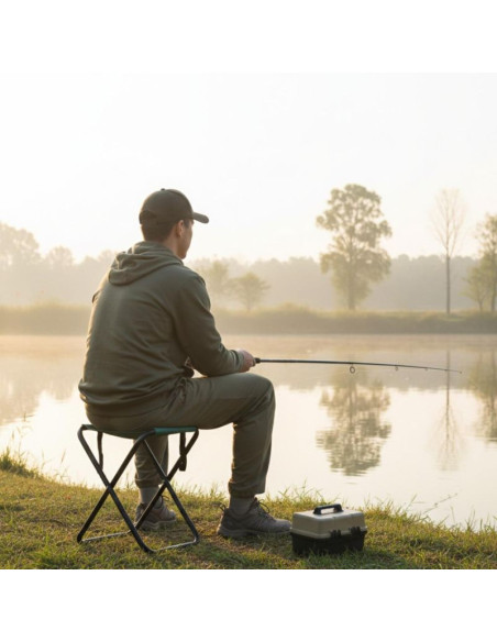 Krzesło wędkarskie turystyczne taboret składany z uchwytem redcliffs zielony