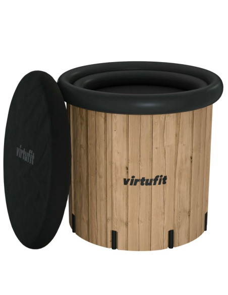 Virtufit wanna lodowa xxl - 375 litrów - imitacja drewna - z akcesoriami