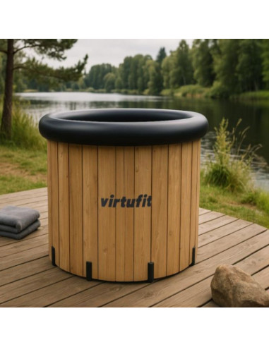 Virtufit wanna lodowa xxl - 375 litrów - imitacja drewna - z akcesoriami
