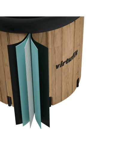 Virtufit wanna lodowa xxl - 375 litrów - imitacja drewna - z akcesoriami