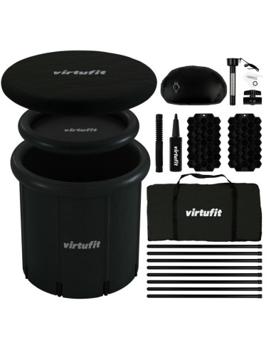 Virtufit wanna lodowa xxl - 375 litrów - antracyt - z akcesoriami