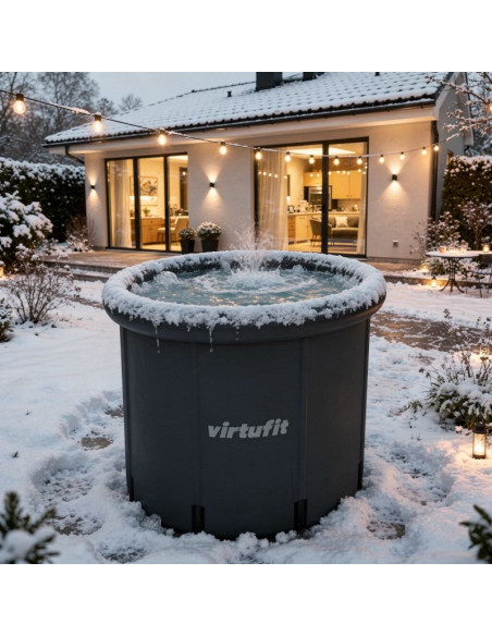 Virtufit wanna lodowa xxl - 375 litrów - antracyt - z akcesoriami