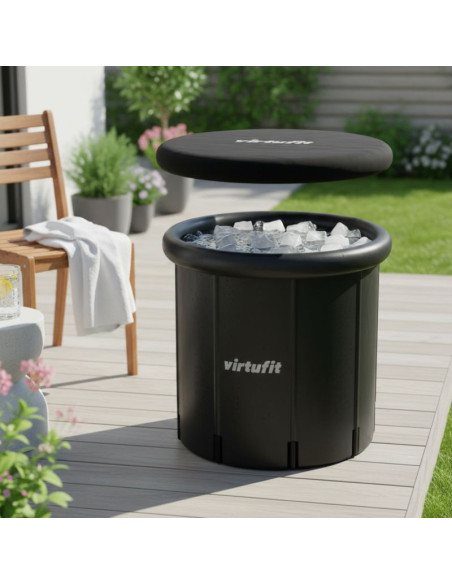 Virtufit wanna lodowa xxl - 375 litrów - antracyt - z akcesoriami