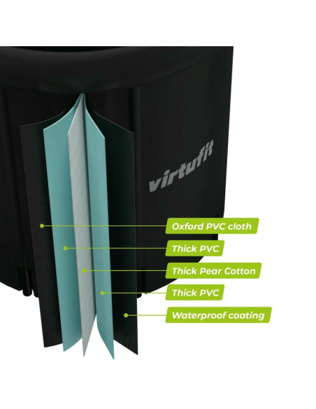 Virtufit wanna lodowa xxl - 375 litrów - antracyt - z akcesoriami