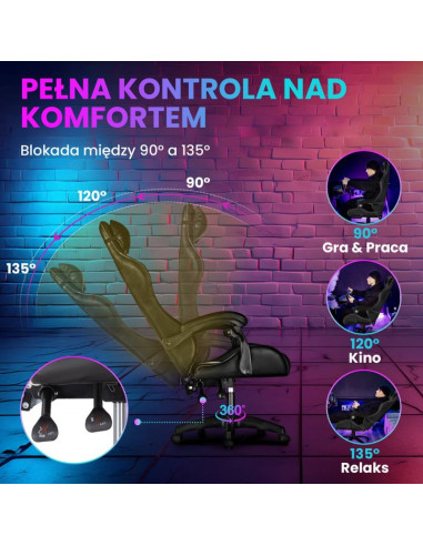 Extralink gaming | fotel gamingowy | biurowy, obrotowy, kubełkowy, czarny, g-524