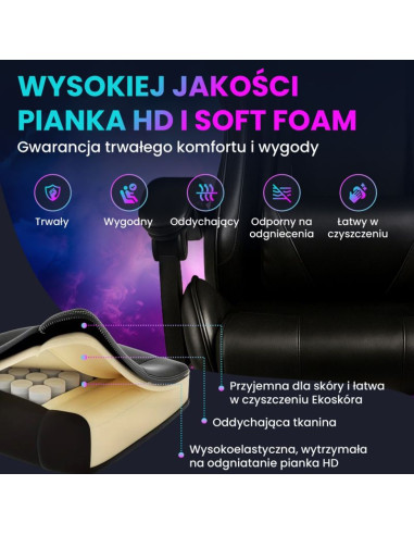 Extralink gaming | fotel gamingowy | biurowy, obrotowy, kubełkowy, czarny, g-524