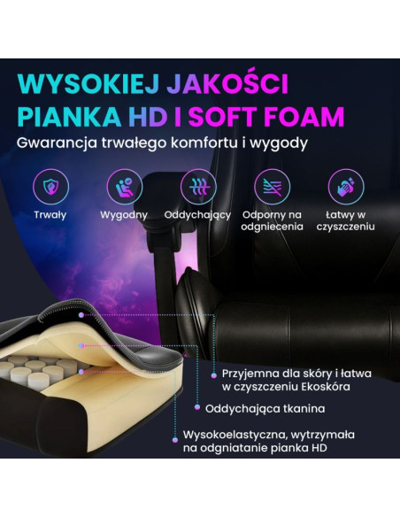 Extralink gaming | fotel gamingowy | biurowy, obrotowy, kubełkowy, czarny, g-524