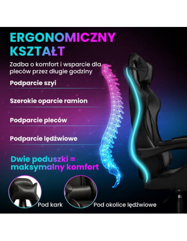 Extralink gaming | fotel gamingowy | biurowy, obrotowy, kubełkowy, czarny, g-524