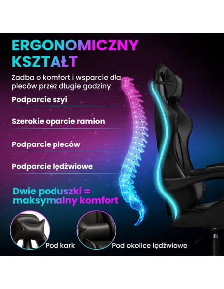 Extralink gaming | fotel gamingowy | biurowy, obrotowy, kubełkowy, czarny, g-524