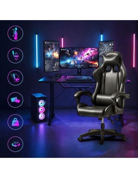 Extralink gaming | fotel gamingowy | biurowy, obrotowy, kubełkowy, czarny, g-524