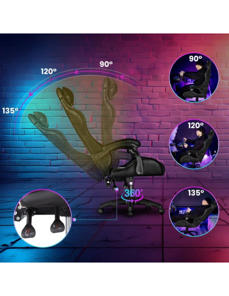 Extralink gaming | fotel gamingowy | biurowy, obrotowy, kubełkowy, czarny, g-524