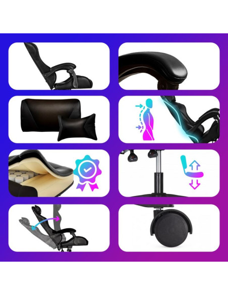 Extralink gaming | fotel gamingowy | biurowy, obrotowy, kubełkowy, czarny, g-524