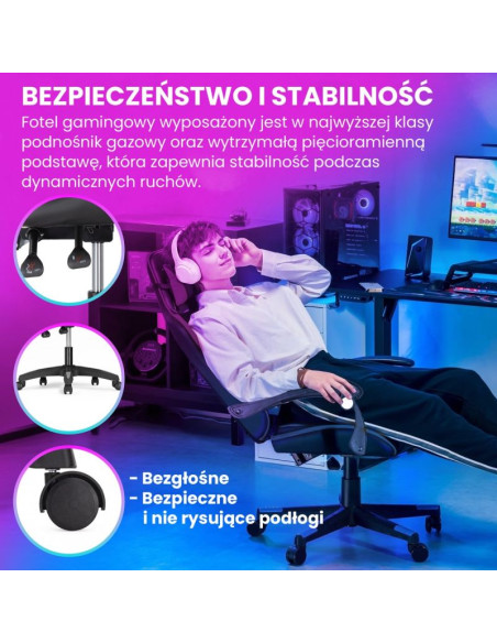 Extralink gaming | fotel gamingowy | biurowy, obrotowy, kubełkowy, czarny, g-524