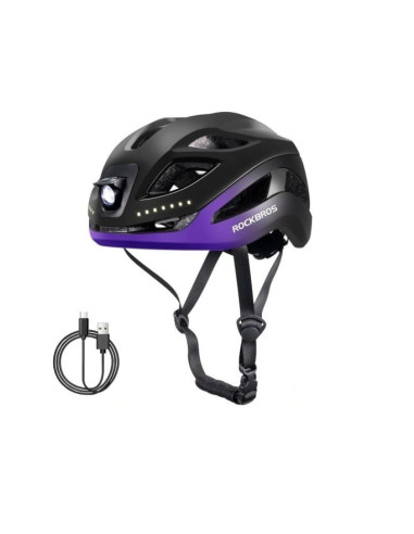 Rockbros kask rowerowy z lampką usb 10110035005