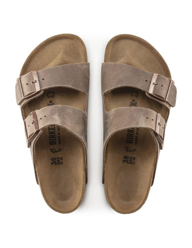 Klapki birkenstock arizona tabacco brown męskie/damskie brązowe regular szerokie (0352201)