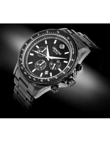 Zegarek męski giewont chronograph sapphire czarny gw3520-b1
