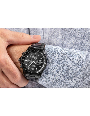 Zegarek męski giewont chronograph sapphire czarny gw3520-b1