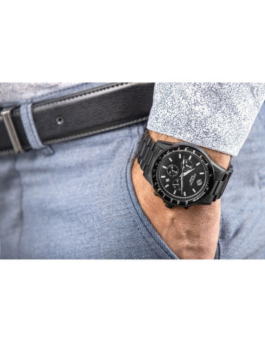 Zegarek męski giewont chronograph sapphire czarny gw3520-b1