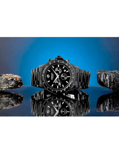Zegarek męski giewont chronograph sapphire czarny gw3520-b1