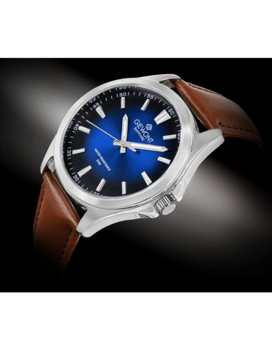 Zegarek męski giewont elegance sapphire brązowo niebieski gw5160-a4