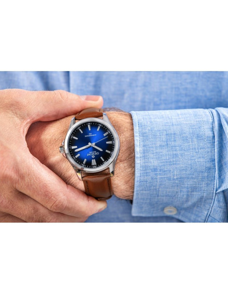 Zegarek męski giewont elegance sapphire brązowo niebieski gw5160-a4