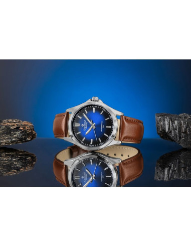 Zegarek męski giewont elegance sapphire brązowo niebieski gw5160-a4