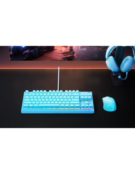 Klawiatura steelseries apex 3 tkl us, aqua