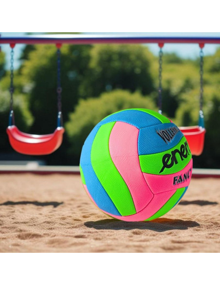 Piłka siatkowa plażowa fancy enero różowy niebieski zielony